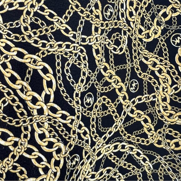 Michael Kors blouse chains βοΈβπ₯ link chain link Black Gold Chain Print Blouse - Picture 4 of 12